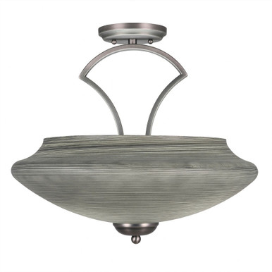 Zilo 3 Light 18 Inch Wide Linen Glass Semi Flush Mount by Toltec - 565-GP-688
