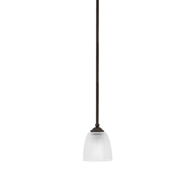 Zilo 1 Light Clear Ribbed Glass Stem Hung Mini Pendant by Toltec - 560-MB-500
