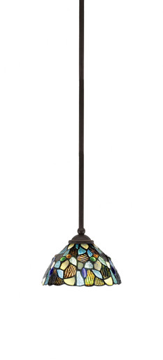 Zilo 1 Light Stem Hung Small Pendant 7 Inch Wide by Toltec - 560-MB-311