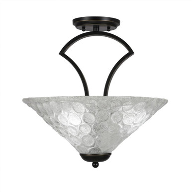Zilo 3 Light 16 Inch Wide Semi Flush Mount by Toltec - 565-161575