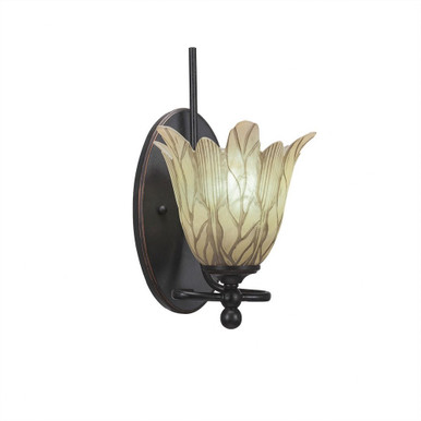 Capri 1 Light Up Glass Wall Sconce 12.75 Inch Tall by Toltec - 591-7-1275-