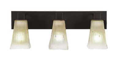 Apollo 3 Light Square Glass Vanity Light 23.5 Inch Length by Toltec - 583--95-235