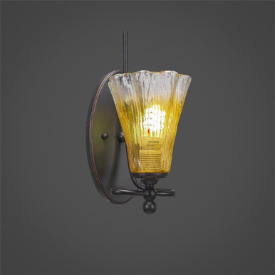 Capri 1 Light Steel Wall Sconce 13 Inch Tall by Toltec - 591--13-55