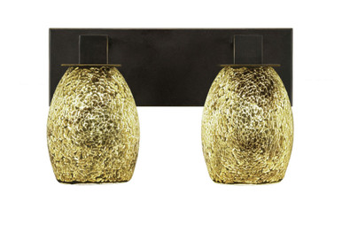 Apollo 2 Light Fusion Glass Vanity Light 13.25 Inch Length by Toltec - 582-1325-85-1325