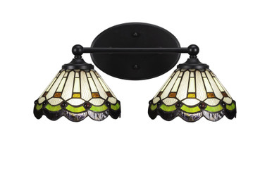 Capri 2 Light Art Glass Vanity Light 16.25 Inch Length by Toltec - 5912-8251625