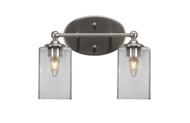 Capri 2 Light Steel Vanity Light 13 Inch Length by Toltec - 5912-1013