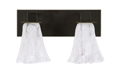Apollo 2 Light Crystal Glass Vanity Light 14 Inch Length by Toltec - 582-14-85-14