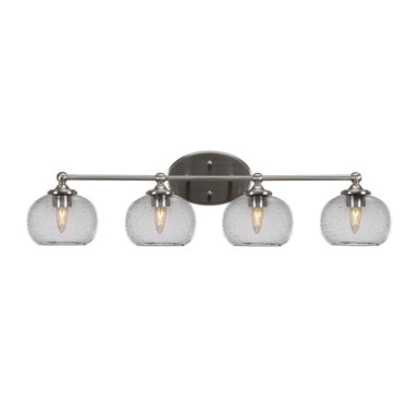 Capri 4 Light Globe Glass Vanity Light 32 Inch Wide by Toltec - 5914-32875