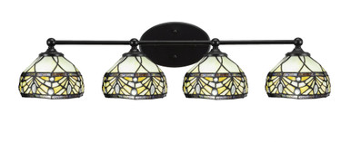 Capri 4 Light Art Glass Vanity Light 32 Inch Wide by Toltec - 5914-328