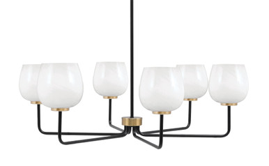 Sandia 6 Light Chandelier 11 Inch Tall and 36 Inch Wide by Toltec - 6206-11-36