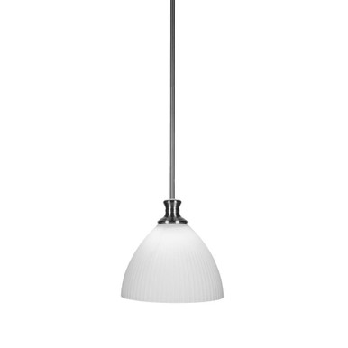 Carina 1 Light Steel Small Stem Hung Pendant 10.75 Inch Wide by Toltec - 76-BN-4631