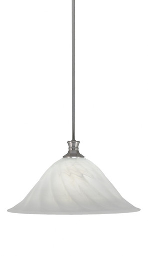 Stem 1 Light White Alabaster Swirl Glass Large Pendant by Toltec - 76-BN-5781