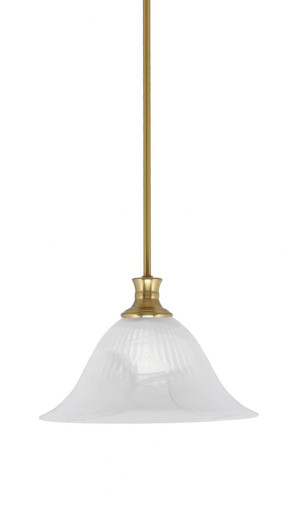 Stem 1 Light White Alabaster Glass Medium Pendant by Toltec - 76-BN-5831
