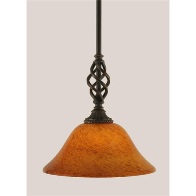 Elegante 1 Light Glass Small Stem Pendant 10.5 Inch Tall by Toltec - 80-10-105-