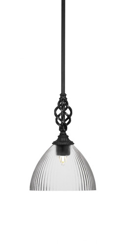 Elegante 1 Light Steel Small Pendant 13.75 Inch Tall by Toltec - 80-1075-1375