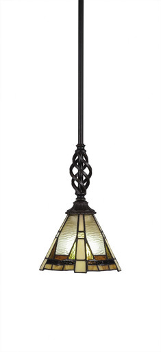 Elegante 1 Light Steel Small Stem Pendant 10.75 Inch Tall by Toltec - 80-7-1075-
