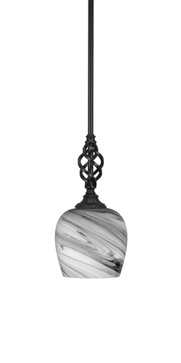 Elegante 1 Light Steel Small Pendant 11.5 Inch Tall by Toltec - 80-6-115
