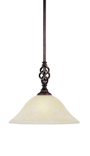 Elegante 1 Light Steel Medium Stem Pendant 12 Inch Tall by Toltec - 80-12-12-