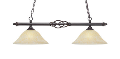 Elegante 2 Light Medium Linear Island Pendant 33 Inch Length by Toltec - 862-12-925-33
