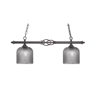 Elegante 2 Light Island 11.75 Inch Tall and 31.75 Inch Length by Toltec - 862-DG-4912