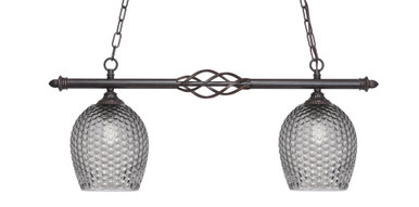 Elegante 2 Light Island 12.75 Inch Tall and 31.5 Inch Length by Toltec - 862-DG-4902