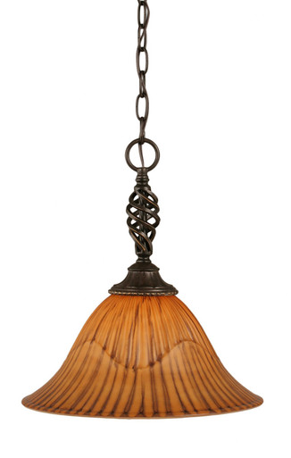 Elegante 1 Light Steel Medium Pendant 14 Inch Wide by Toltec - 82-14-1525-