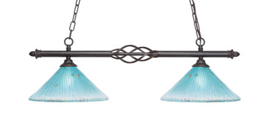 Elegante 2 Light Medium Linear Island Pendant 32 Inch Length by Toltec - 862-12-10-32