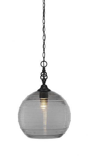 Elegante 1 Light Steel Medium Pendant 19 Inch Tall by Toltec - 82-44914