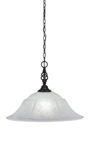Elegante 1 Light Steel Large Pendant 15.5 Inch Tall by Toltec - 82-20-155