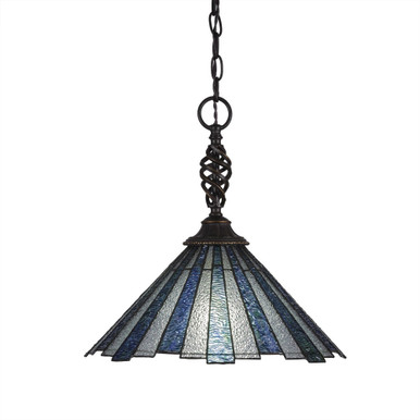 Elegante 1 Light Steel Large Pendant 15.75 Inch Tall by Toltec - 82-16-1575-