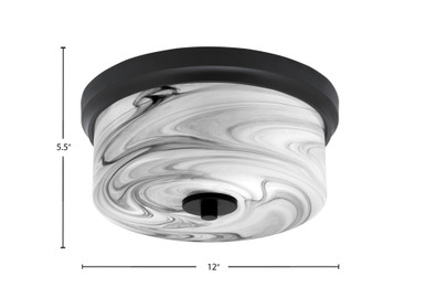 1 Light 5.5 Inch Tall Flush Mount by Toltec - 832-1255