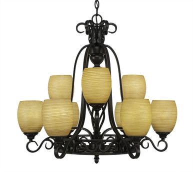 Elegante 9 Light Large Chandelier by Toltec 869-282527 - 869-282527