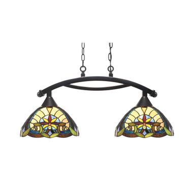 Bow 2 Light Island 14.5 Inch Tall and 32 Inch Length by Toltec - 872-BN-9369