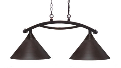 Bow 2 Light Island 14.75 Inch Tall and 33.75 Inch Length by Toltec - 872-DG-420-DG