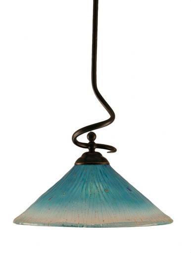 Capri 1 Light Steel Large Stem Hung Pendant 16.25 Inch Tall by Toltec - 900-16-1625-