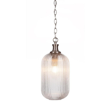 Carina 1 Light Small Chain Hung Pendant 17.5 Inch Tall by Toltec - 94-BN-4608
