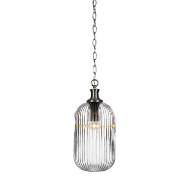 Carina 1 Light Small Chain Hung Pendant 17 Inch Tall by Toltec - 94-825-17-