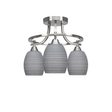 Paramount 3 Light 14.75 Inch Wide Semi Flush Mount by Toltec - P3_3417_SF1475