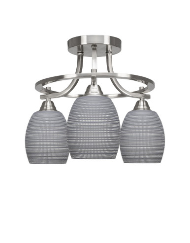 Paramount 3 Light 14.75 Inch Wide Semi Flush Mount by Toltec - P3_3417_SF1475