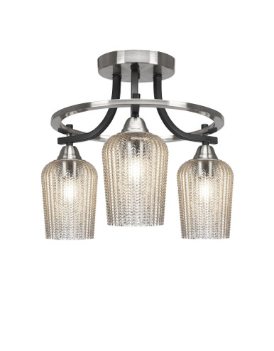 Paramount 3 Light 14.25 Inch Length Semi Flush Mount by Toltec - P3_3417_SF1415