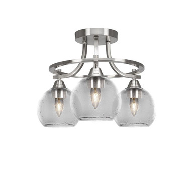 Paramount 3 Light 12.25 Inch Tall Semi Flush Mount by Toltec - P3_3417_SF155