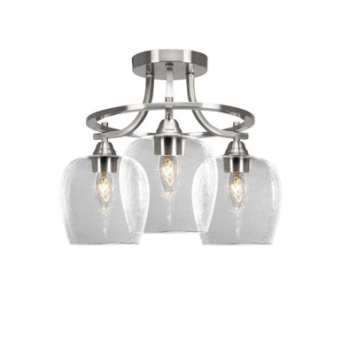 Paramount 3 Light 13 Inch Length Steel Semi Flush Mount by Toltec - P3_3417_SF13155
