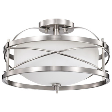 Ginger 2 Light 14 Inch Wide Semi Flush Mount by Nuvo - 60-2L