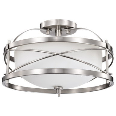 Ginger 2 Light 14 Inch Wide Semi Flush Mount by Nuvo - 60-2L
