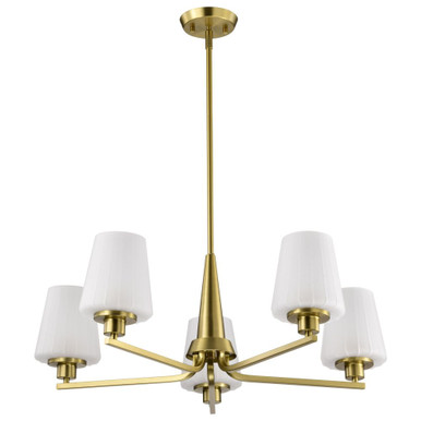 Lune 5 Light Chandelier 10.25 Inch Tall and 30 Inch Wide by Nuvo - 60/8225