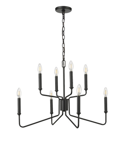 Raven 8 Light Chandelier 20 Inch Tall and 28 Inch Wide by Millennium - 29008