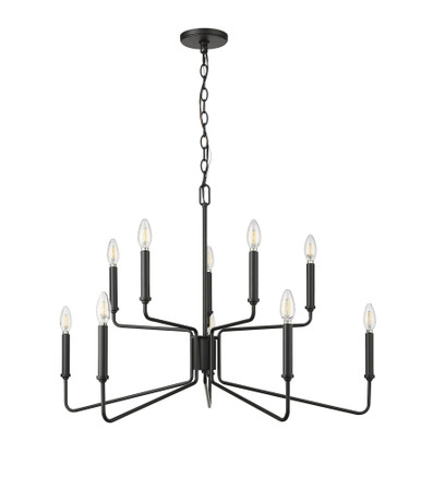 Raven 10 Light Chandelier 24 Inch Tall and 36.1 Inch Wide by Millennium - 29010