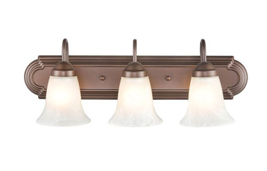 3 Light Bell Glass Down Vanity Light 24 Inch Wide by Millennium - 4283
