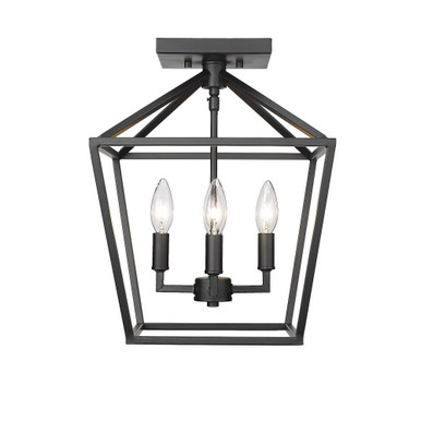 Corona 4 Light Semi Flush Mount 14.25 Inch Tall and 12 Inch Wide by Millennium - 3334