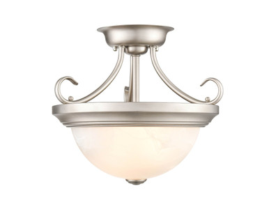 2 Light 13 Inch Wide Semi Flush Mount by Millennium 4771-SN - 4771